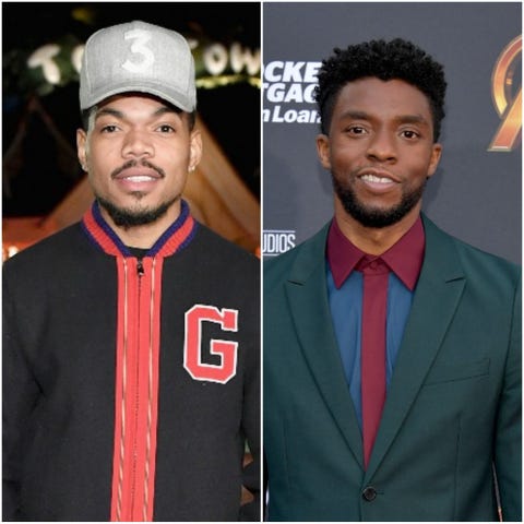 Chance the Rapper, left, and Chadwick Boseman...