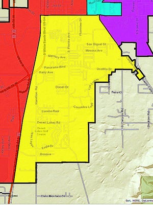 The yellow area represents District 6.