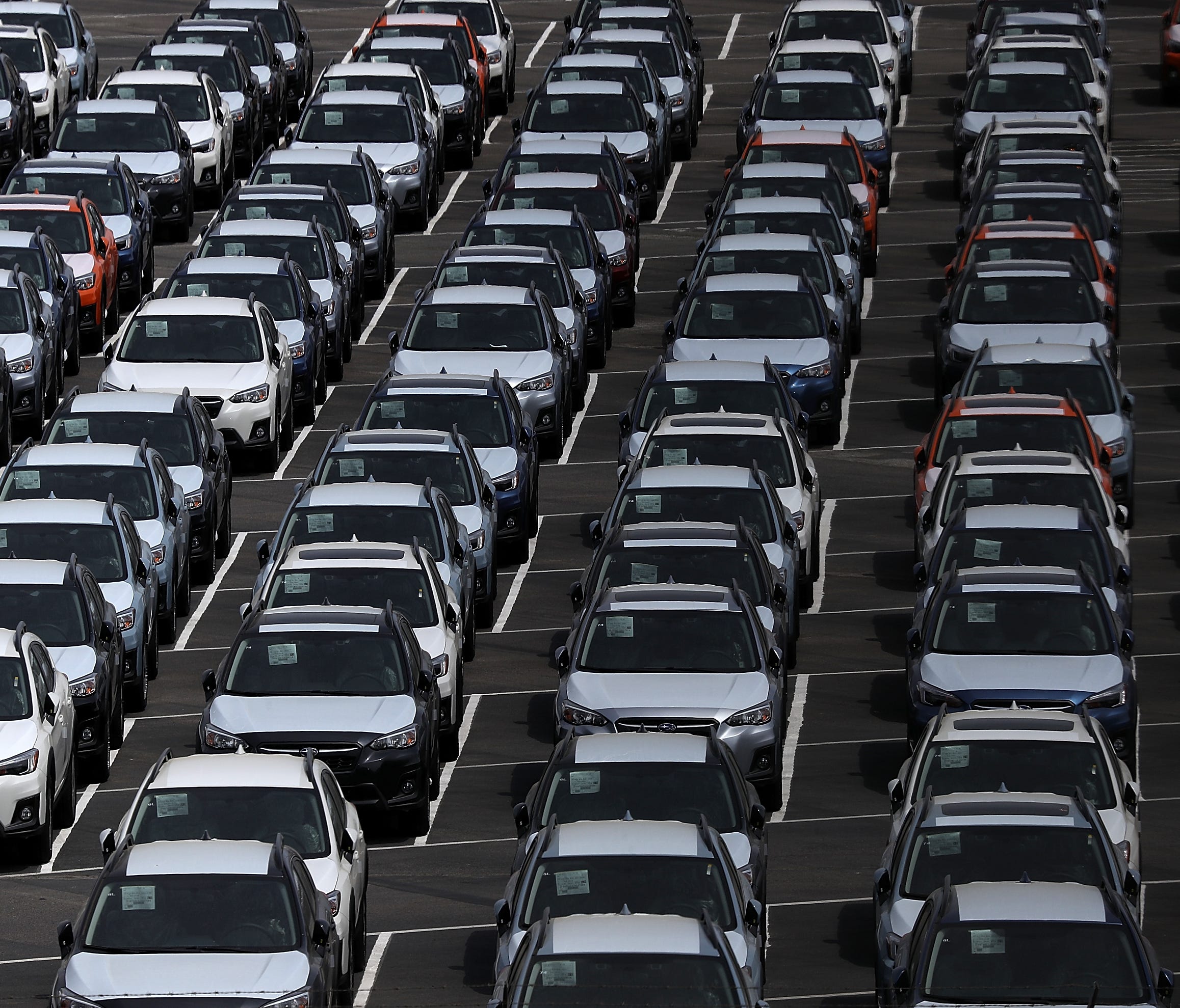 RICHMOND, CA - MAY 24:  Brand new cars sit in a lot at the Auto Warehousing Company near the Port of Richmond on May 24, 2018 in Richmond, California.  U.S. president Donald Trump is threatening to impose heavy tariffs on auto imports and has directe