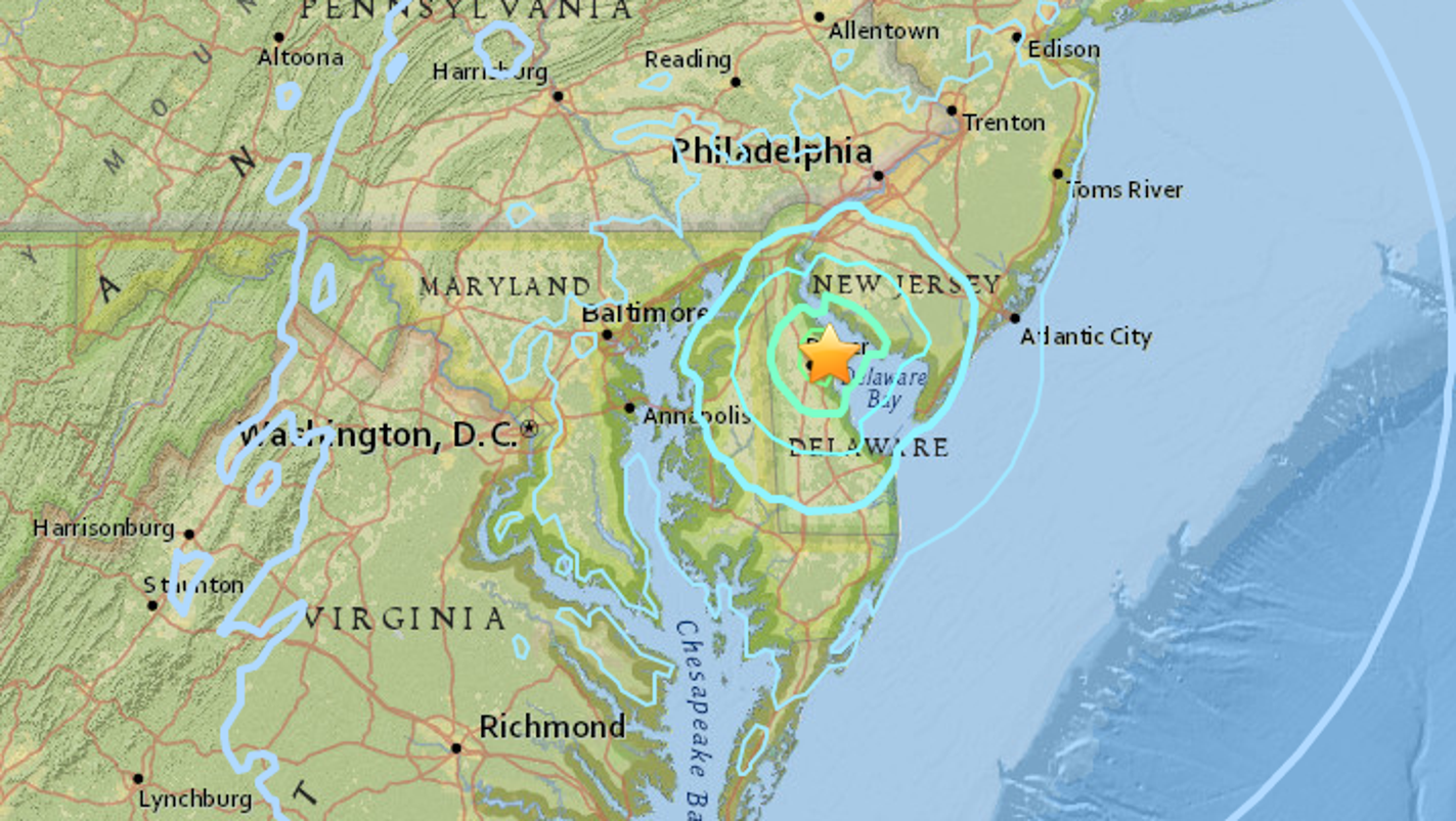 Magnitude-4.1 earthquake strikes Delaware