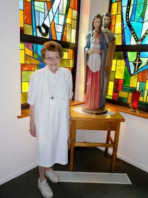 Sister Colette in the chapel a the Motherhouse.