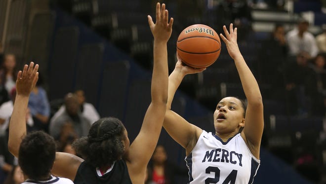 Mercy's Traiva Breedlove is one of three Monarchs averaging double figures in points. Mercy (21-3) plays Section VI's Lake Shore in the Far West Regionals at 1 p.m. Saturday at Rush-Henrietta.