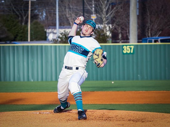 Siegel's John Ross Langworthy fires a pitch during