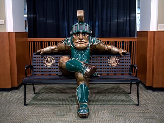 The Sparty statue inside the MSU Union photographed