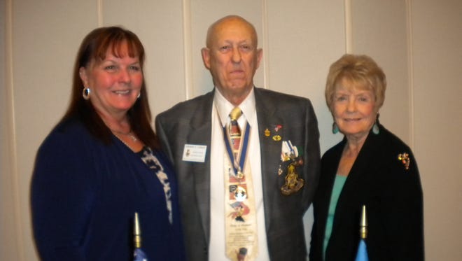 Andrew Lyngar, New Mexico President of Sons of the American Revolution was the guest speaker at the White Sands chapter DAR Meeting Nov.16. Pictured here are Linda Lee, DAR Regent; Andrew Lyngar, SAR NM President; and Marda Selman, Registrar.