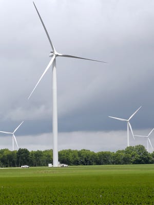 Wind turbines in Benton County