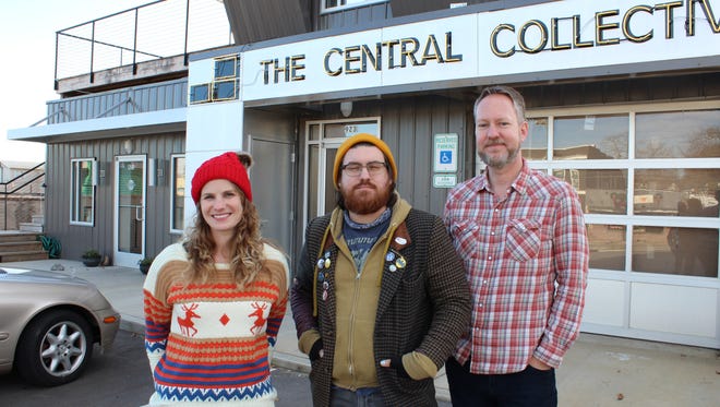 Adeem Bingham, center, organized the upcoming Happy Knoxvolliday performance at The Central Collective, a multipurpose space operated by, from left Dale Mackey and Shawn Poynter.