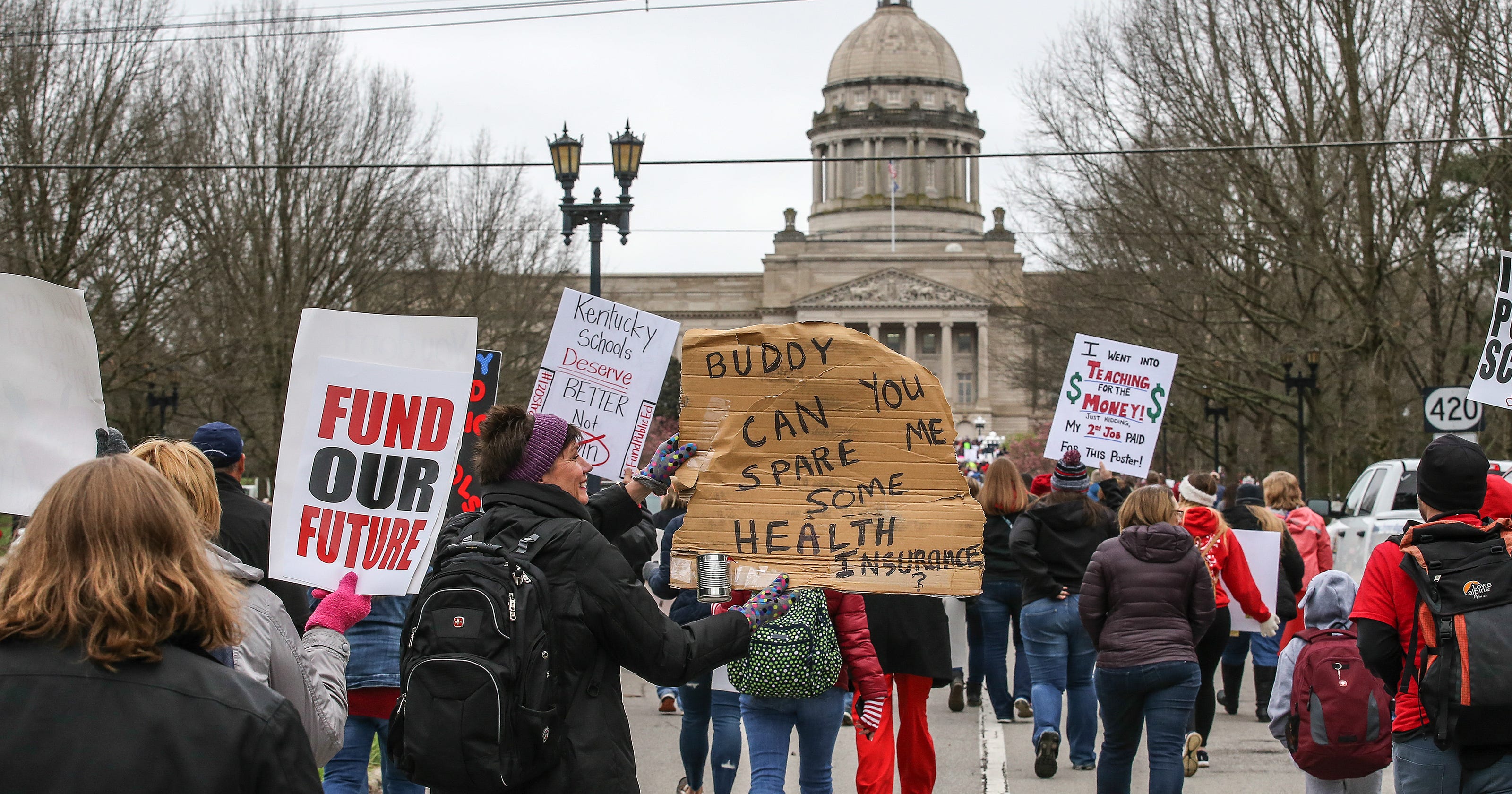 Kentucky teacher protest Map of school closings for rallies