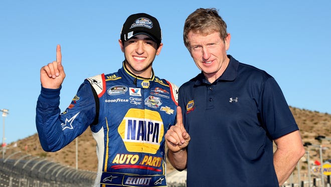 Chase Elliott Celebrates With His Hall Of Fame Father Bill Elliott At 