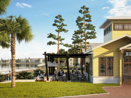 A concept plan of Table and Tap, a lakeside restaurant