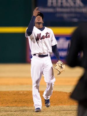 The Binghamton Mets rode an eighth-inning go-ahead double from Jeff McNeil to a 2-1 win over the New Hampshire Fisher Cats in the season opener at NYSEG Stadium on Friday, April 8, 2016.