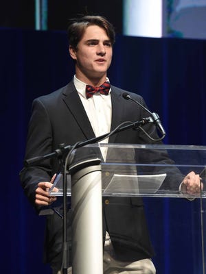 Brandon's J.T. Ginn won the Baseball Player of the Year and Male Athlete of the Year Awards on Tuesday, May 22, 2018, at the fourth-annual Clarion Ledger Sports Awards at Thalia Mara Hall in downtown Jackson, Miss.
