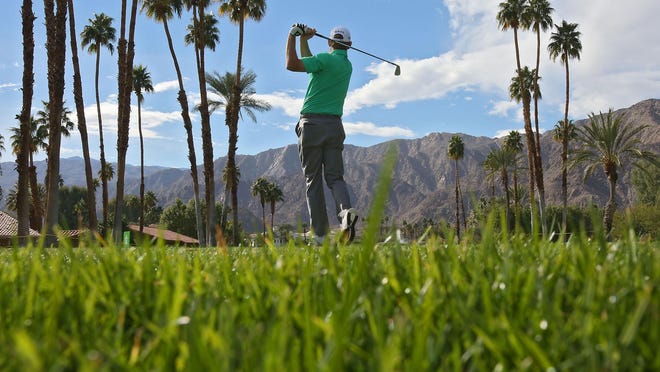Brandt Snedeker tees off at La Quinta County Club during the Humana Challenge on Jan. 23, 2015. An economic study commissioned by the Hi-Lo Desert Chapter of the Golf Course Superintendents Association of America found that the golf industry has at least $1.1 billion a year in direct and indirect impact on the 2014 desert economy.