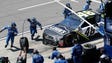 Jimmie Johnson makes a pitstop during a NASCAR Sprint