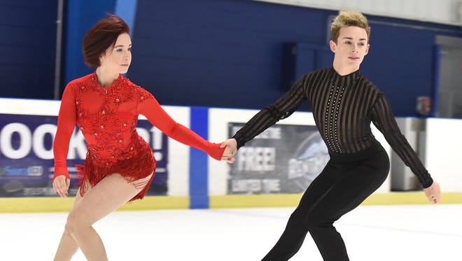 Practicing with poise and flair at Canton's Arctic Edge Arena are ice dancers Tish Marsh and Elliot Verburg. Both are taking aim at skating for Team Great Britain in the 2022 Winter Olympics.