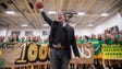 Pascack Valley girls basketball coach Jeff Jasper celebrates