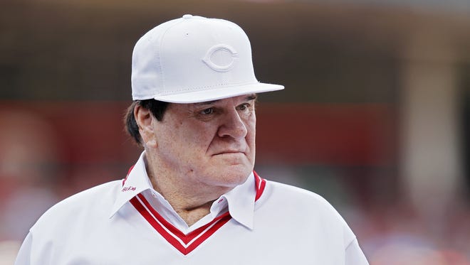 Former Reds great Pete Rose stood by as the 1976 Big Red Machine Reds team was honored June 24 at Great American Ball Park.