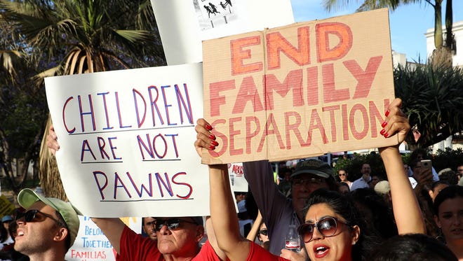 Protest in Los Angeles on June 14, 2018.