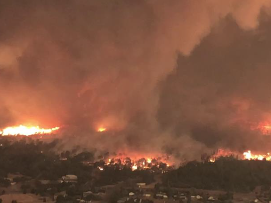 A view of the July 26 fire tornado as seen by a Carr