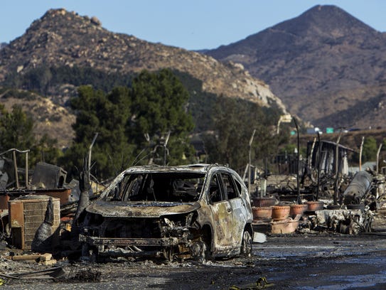 The Lilac Fire destroyed this street in Rancho Monserate