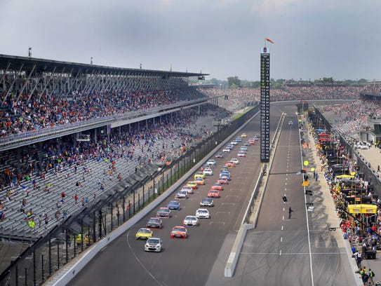 during the Brickyard 400 Sunday, July 24, 2016, afternoon