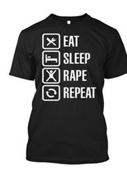 A T-shirt bearing the message 