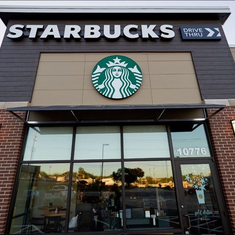 The exterior of a Starbucks store