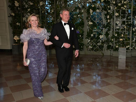 Chief Justice John Roberts and wife, Jane, arrive at