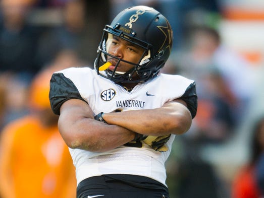 Vanderbilt wide receiver C.J. Duncan (19) celebrates