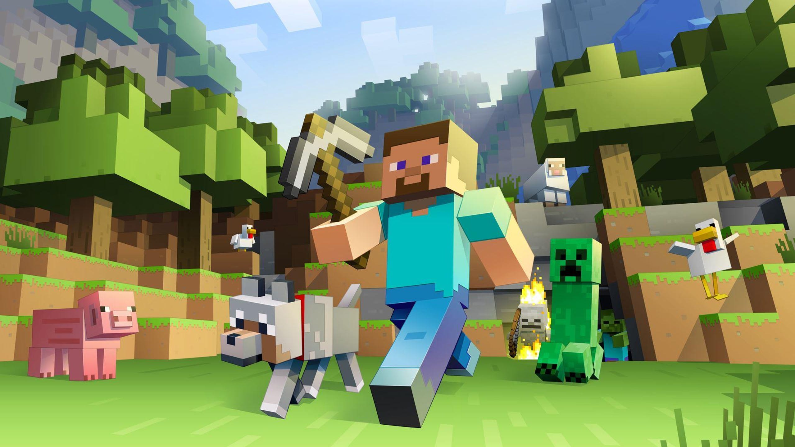Minecraft creates a virtual world in which kids build what they need to survive.