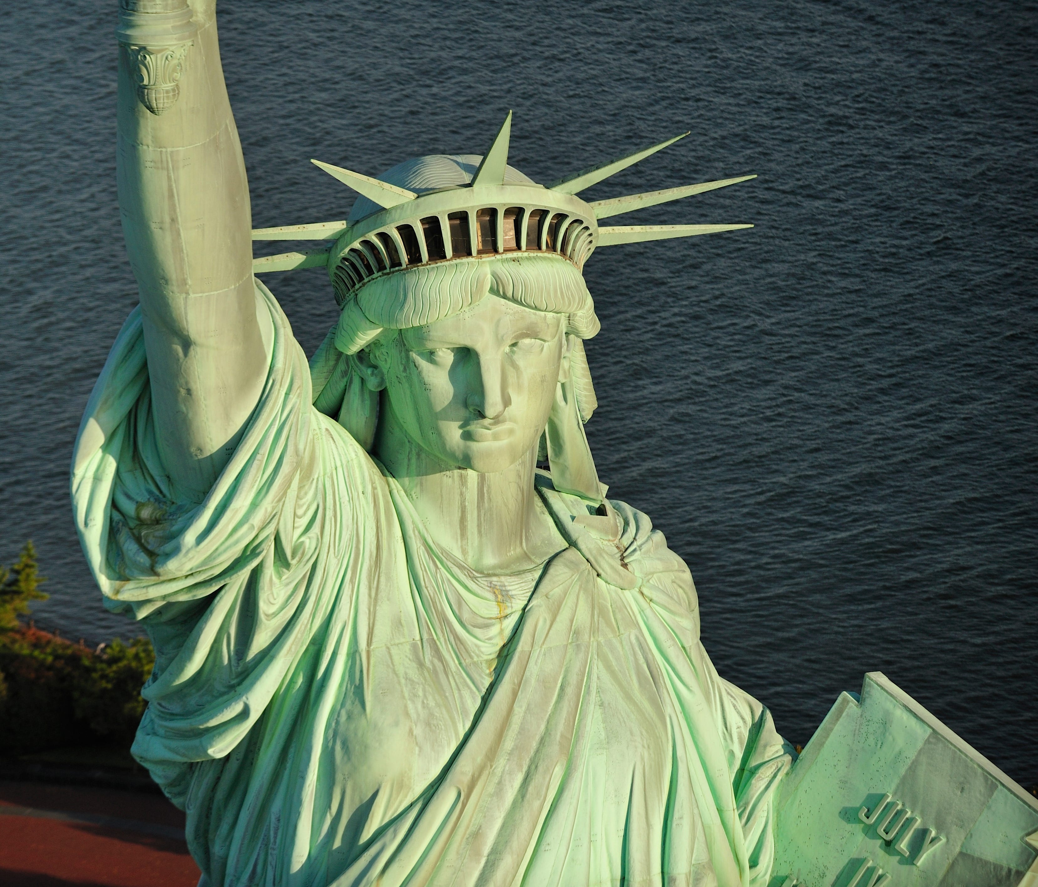 An aerial view of the Statue of Liberty in New York. The national monument would be closed to the public if the federal government shuts down.