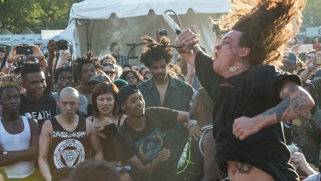 A punk band called Trash Talk performs during the annual Afropunk Music festival on Aug. 27, 2016, in New York City.