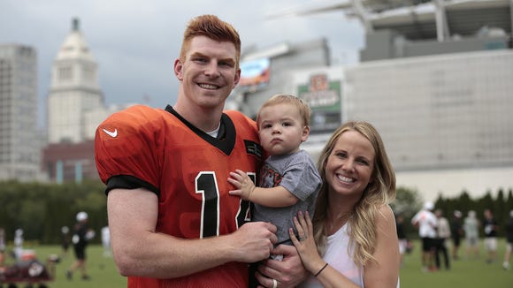 Watch Andy Dalton's son throw a football