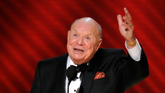 Don Rickles accepts an Emmy for best individual performance in a variety or music program for "Mr. Warmth: The Don Rickles Project" in 2008.