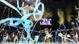 Villanova Wildcats celebrate after defeating the Michigan