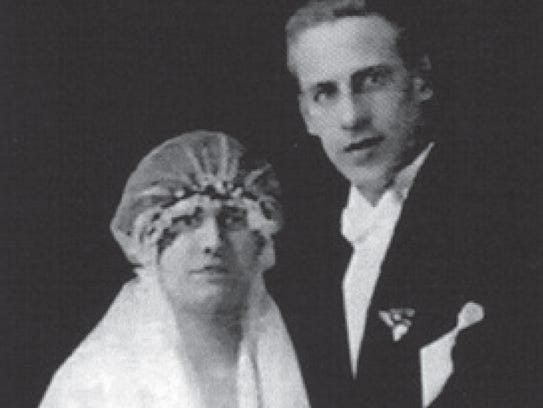 Emilie and Oskar Schindler in their 1927 wedding portrait.
