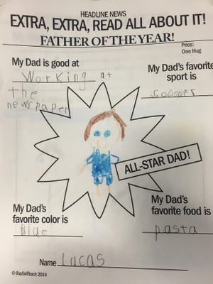 A Father's Day edition newspaper made for D&C Columnist David Andreatta in 2015.