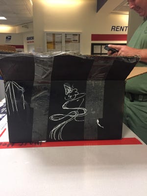 This box was found abandoned in the Ringgold post office, setting off concerns about a possible bomb. It turned out to be harmless.