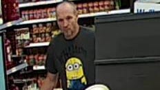 West Manchester Township Police are asking for help in identifying this man, seen wearing a Minion T-shirt from the "Despicable Me" movies, in connection with a recent theft at the Walmart. To help, call Officer David Coates at 717-792-9514.