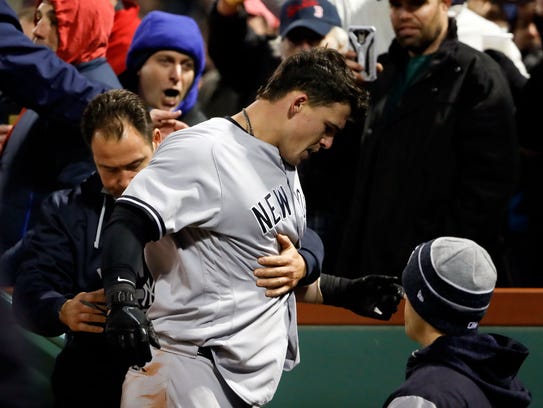 New York Yankees first baseman Tyler Austin (26) is