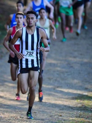 Old Bridge's Rey Rivera competes in the NJSIAA Central Group IV sectionals at Thompson Park in Jamesburg on Nov. 5, 2016.