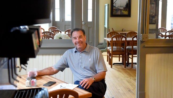 Peter Harrison is owner of Stacks Foods and Catering — a deli restaurant and catering service he has opened in the American Hotel alongside the train station in Staunton. "My favorite thing is the recognition of the joy that people have when they eat really good food," he said. "Someone saying to me, that's the best sandwich I ever had ... That makes me smile."