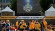 Nashville Predators fans watch the Stanley Cup Final