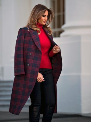 The first lady went casual for the occasion, sporting