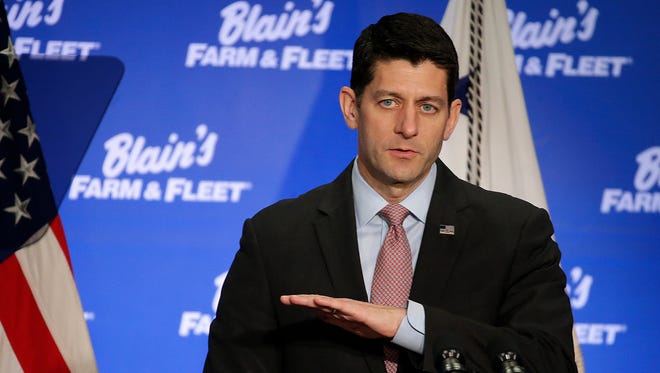 House Speaker Paul Ryan says the administration and Republicans are committed to repealing Obamacare as he opens for Vice President Mike Pence at Blain's Fleet and Farm Distribution Center in Janesville last Friday. House Republicans made good on that promise with a plan released on Monday.