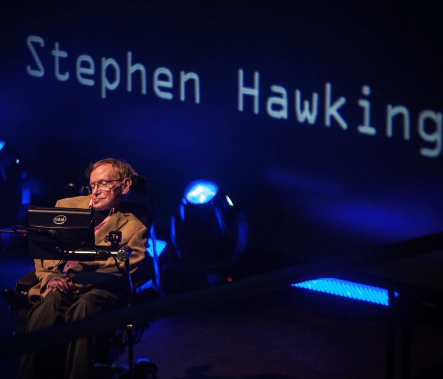 British theoretical physicist professor Stephen Hawking gives a lecture during the Starmus Festival on the Spanish Canary island of Tenerife on Sept. 23, 2014.