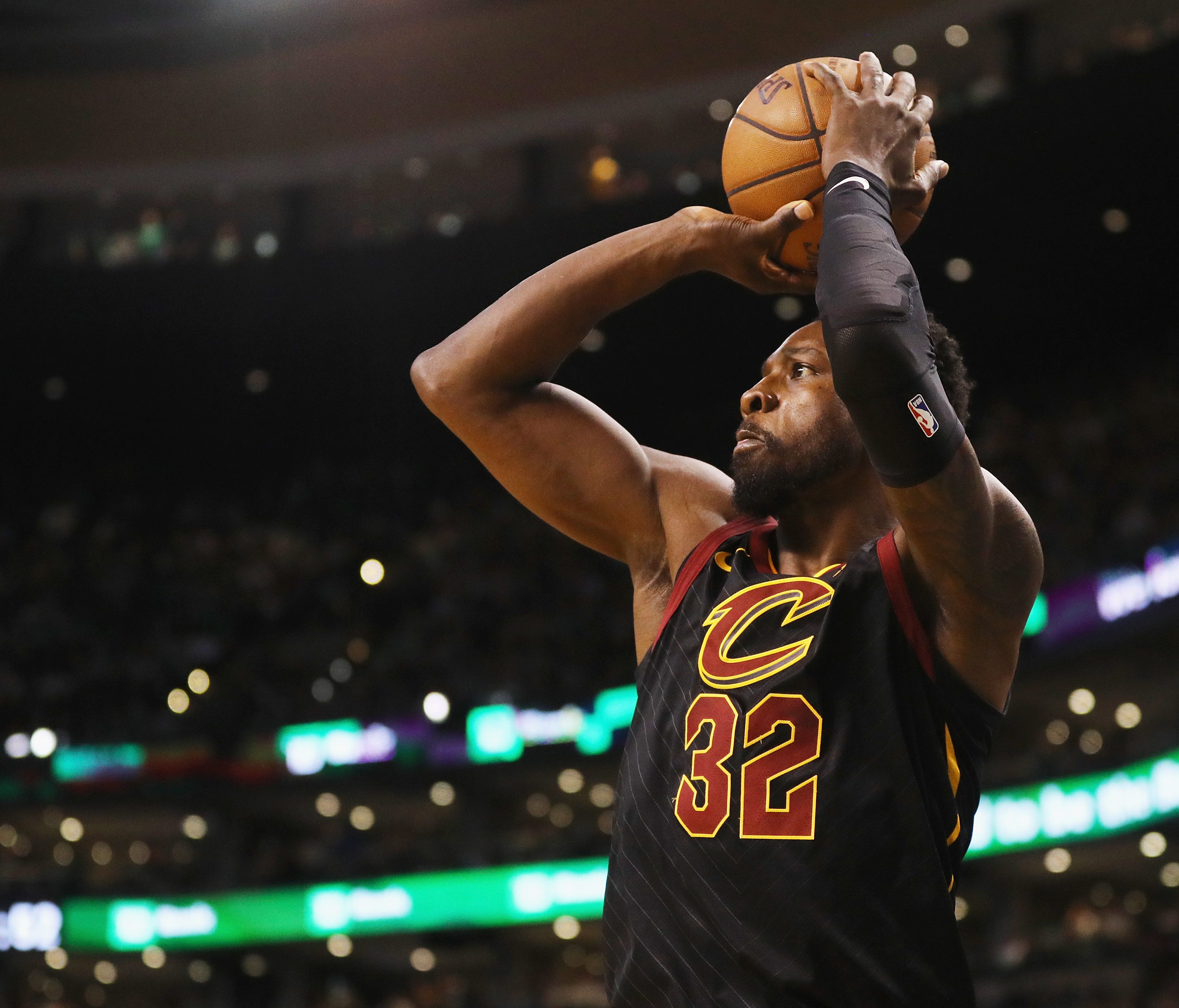 Jeff Green shoots the ball in the first half against the Boston Celtics.