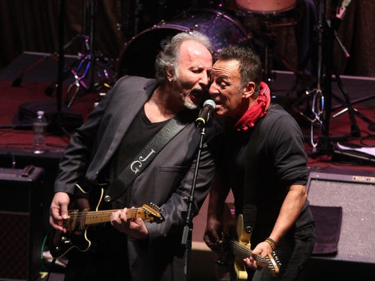 Joe Grushecky, shown performing with Bruce Springsteen at the Light of Day Festival at the Paramount Theatre in Asbury Park in 2014.