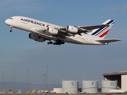 An Air France Airbus A380 starts a prolonged tour to