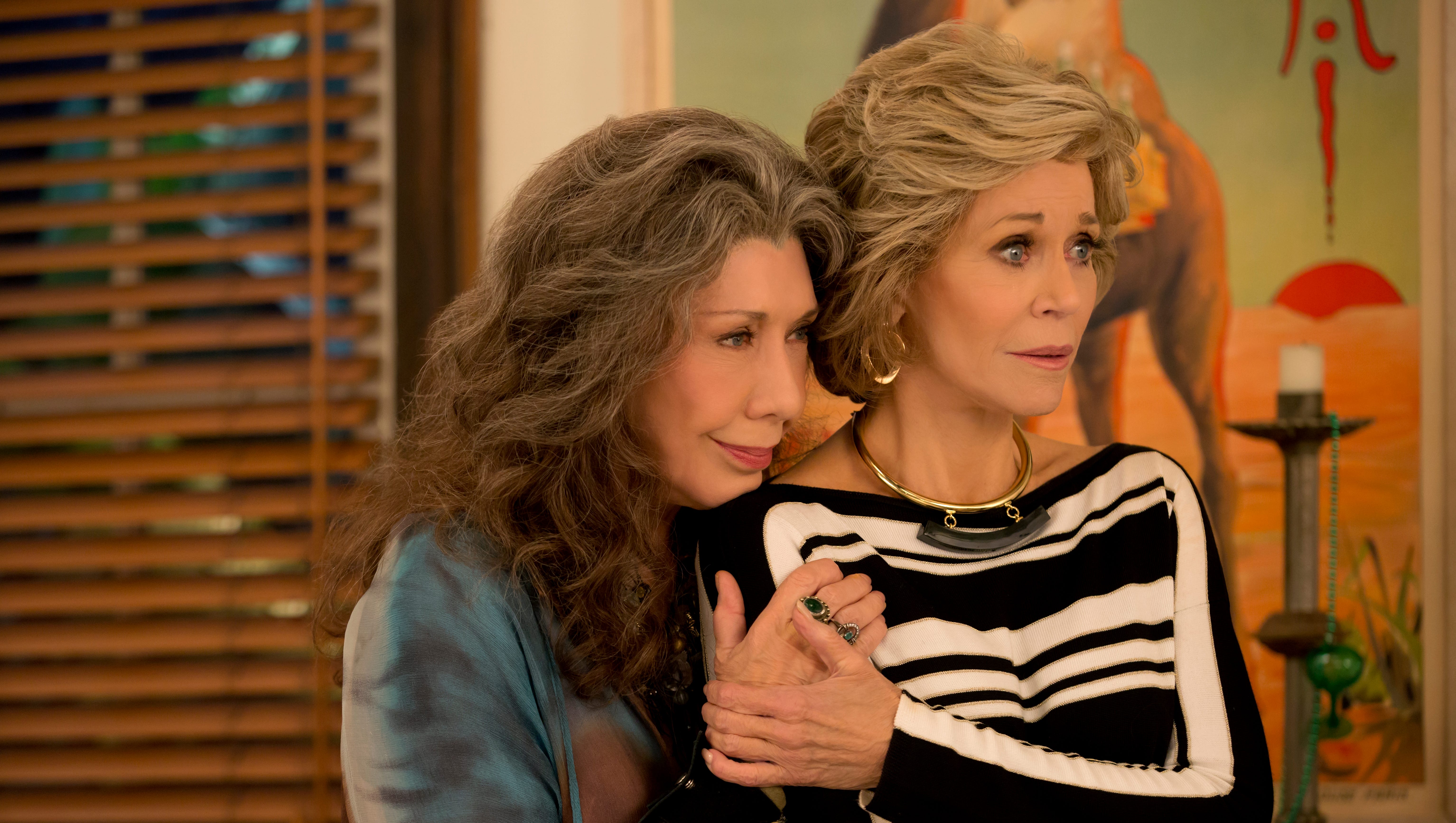 'Grace and Frankie': Our protagonists (Lily Tomlin, left, and Jane Fonda) are still coping with the fallout of their husbands having married each other.